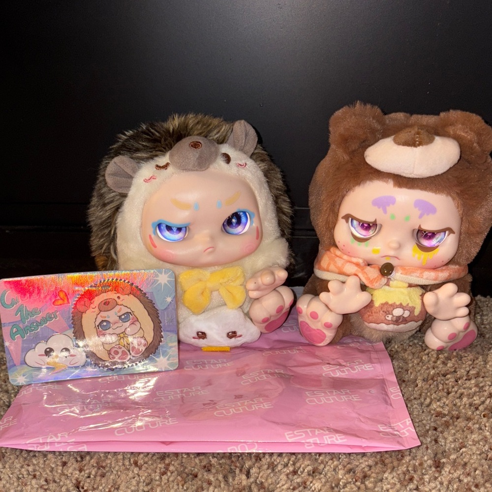 Kimmon - Give you the answer set - Bear and Hedgehog - Adorable Plush Set